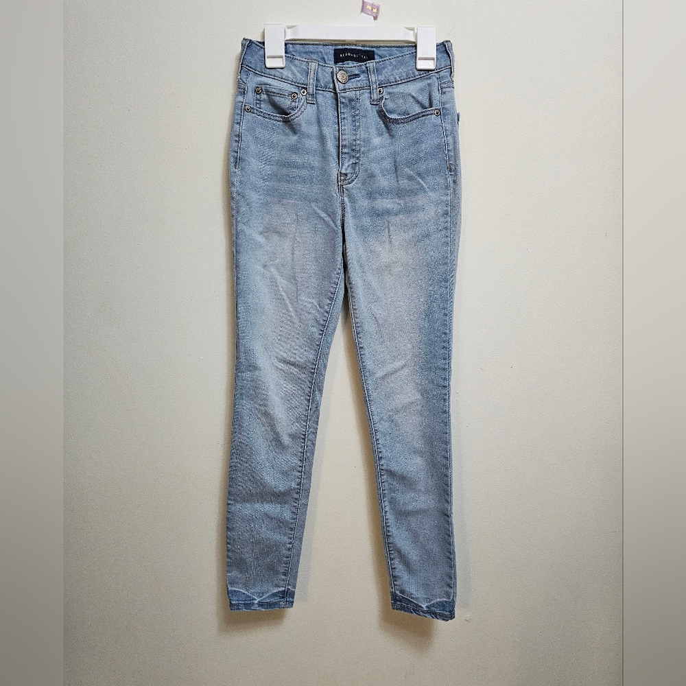Aeropostle The Norma Jeans size 0 midi light blue skinny jeans‎